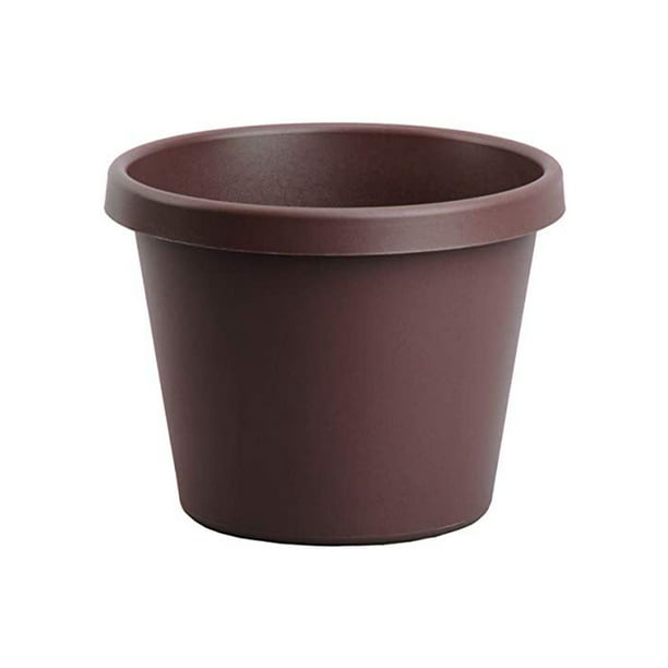 Chocolate The HC Companies 24 Inch Indoor and Outdoor Classic Durable Plastic Flower Pot Container Garden Planter with Molded Rim and Drainage Holes 